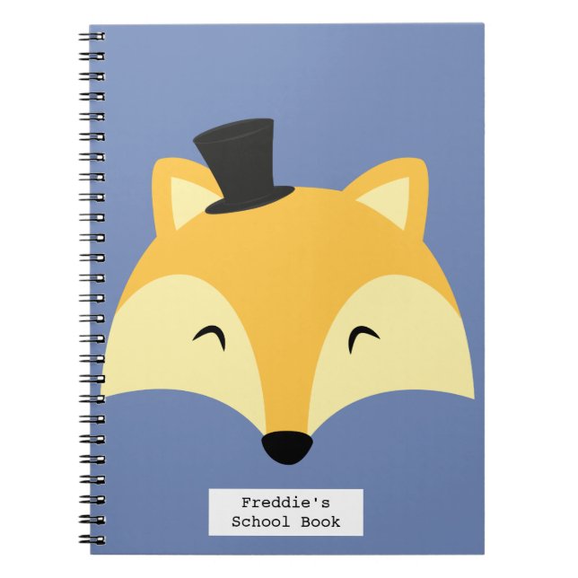 Notizbuchzeitschrift des Jungen des blauen Fuchses Notizblock (Vorderseite)