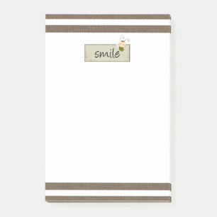 Notizen Braun & Weiß gestreift Hummel Blumenmuster