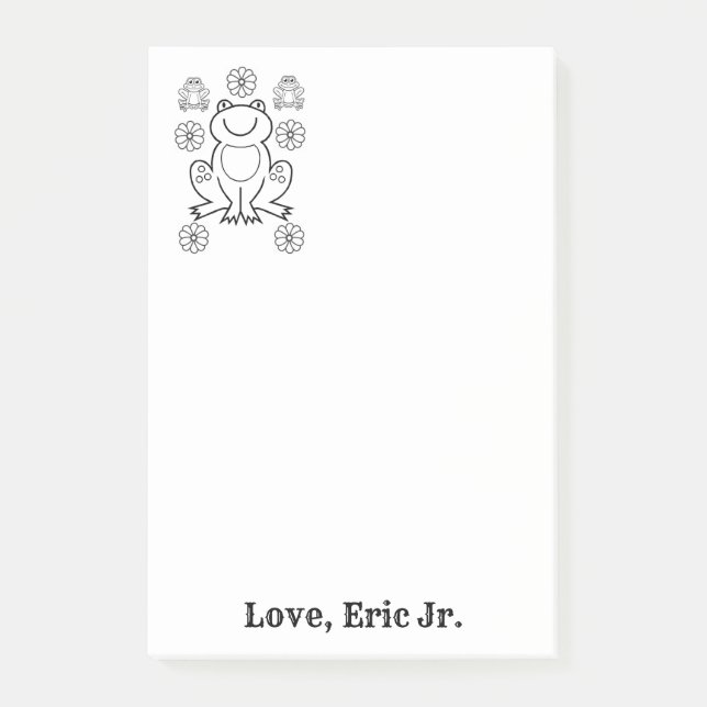 Notizen Frösche Blumenfarben Post it Note (Vorderseite)