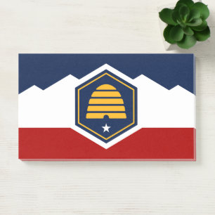 Notizen mit neuer Flagge von Utah, USA
