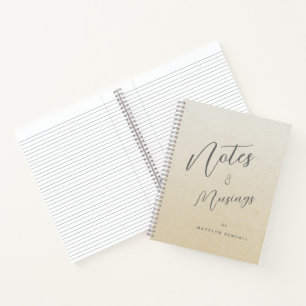 Notizen & Muskeln Modernes Script Monogram Golden Notizbuch