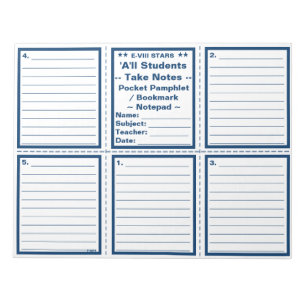 "Notizen nehmen" Pocket Pamphlets / Lesezeichen Notizblock