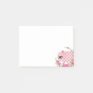 Notizen Post it Notes, Pink Elephor Floral