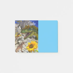 Notizen Post it Notes, Sunflower Floral Dinosaurie