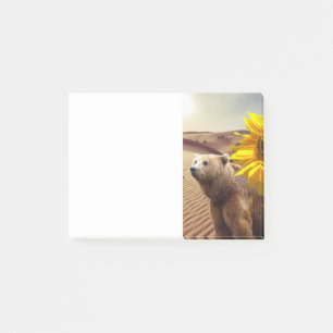 Notizen Post it Notes, Sunflower Polar Bear Floral