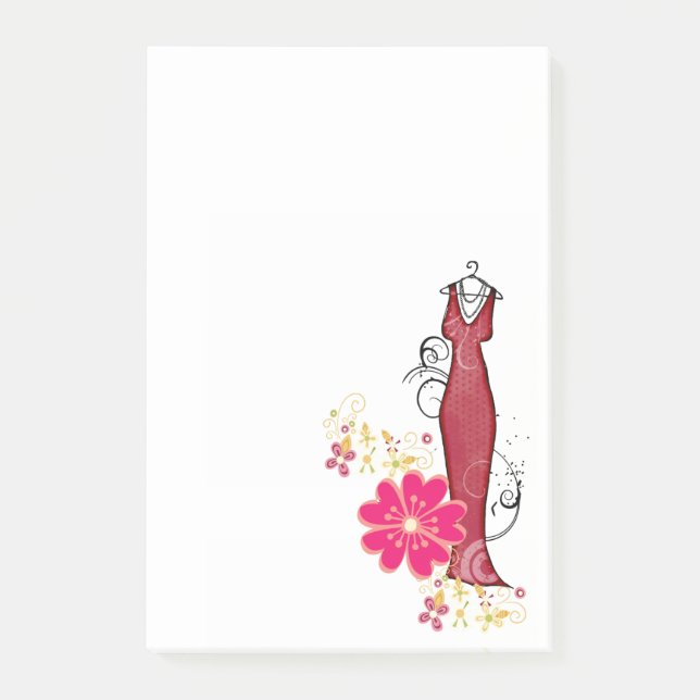 Notizen Rotes Kleid Blütenbraun Blume Kleid Maker (Vorderseite)