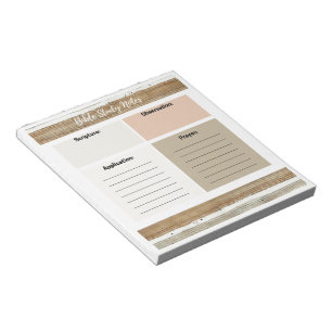 Notizen zur rustikalen neutralen Bibelstudie Notizblock