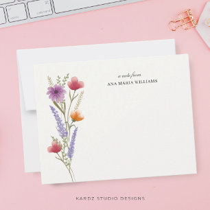 Notizkarte Elegante Chic Wildblume Mitteilungskarte