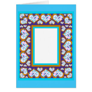 Notizkarte für Karo in Herzform Gold Aqua