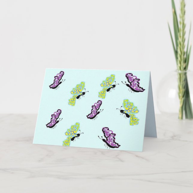 Notizkarte Leere in Schmetterlingen Karte (Vorderseite)