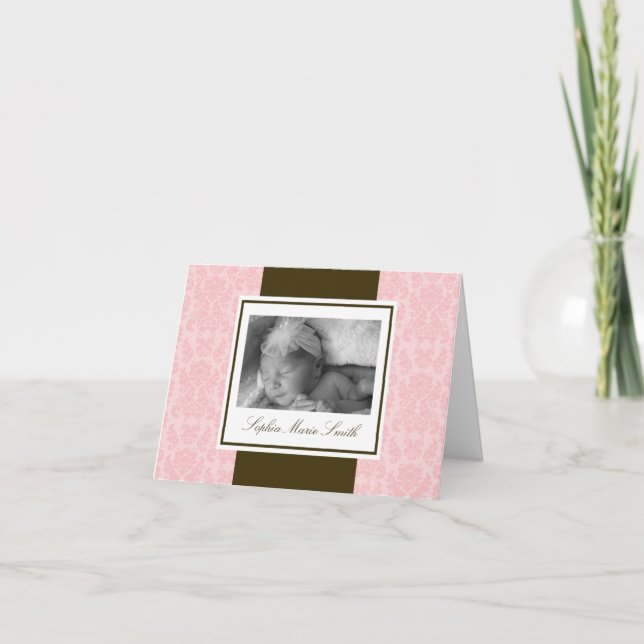 Notizkarte Rosa und Braun Karte (Vorderseite)