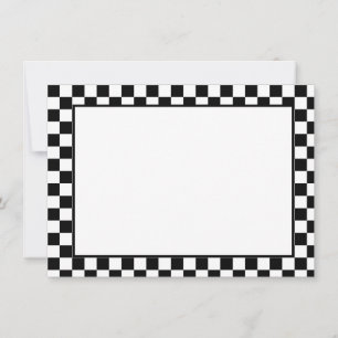Notizkarte - Schwarz-Weiß-Damestein-Karte Mitteilungskarte
