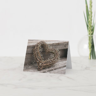 Notizkarte Weinrebe Herz mit Baby's Breath Karte
