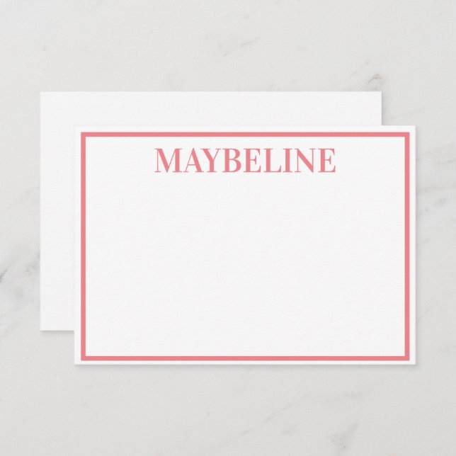 Notizkarten für personalisierten Lachs und Weißes  Einladung (Vorne/Hinten)