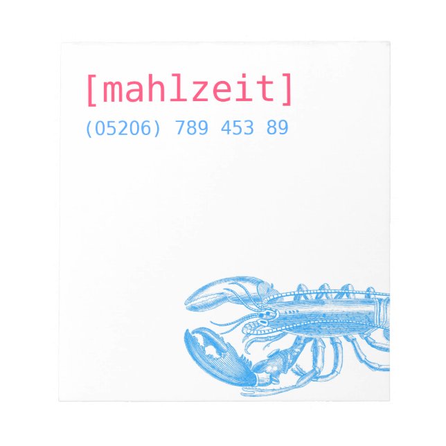 Notizkarten für Restaurants Notizblock (Vorderseite)