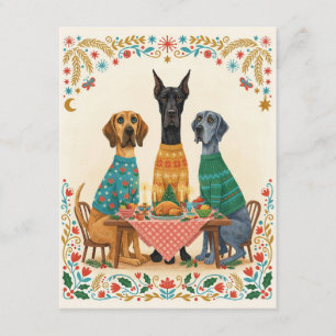 Notizkarten Great Dane Weihnachtstisch Feiertagskarte