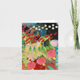 Notizkarten mit Blumen im Nacht-Design