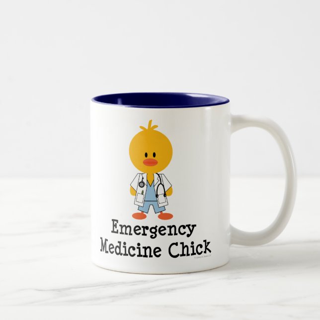 Notmedizin-Küken-Tasse Zweifarbige Tasse (Rechts)