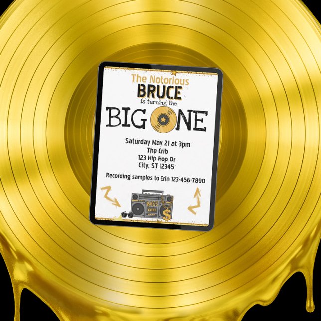 Notorious Big One Hip Hop 1st Birthday Einladung (Von Creator hochgeladen)