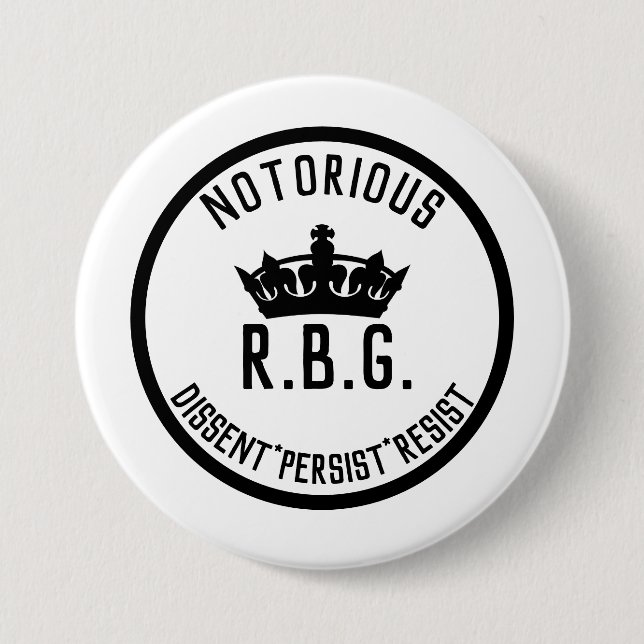 Notorious RBG Dissent Persist Resist Button (Vorderseite)