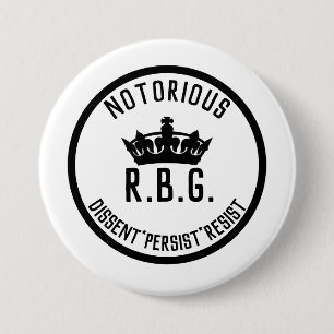 Notorious RBG Dissent Persist Resist Button