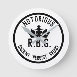 Notorious RBG Dissent Persist Resist Runde Wanduhr