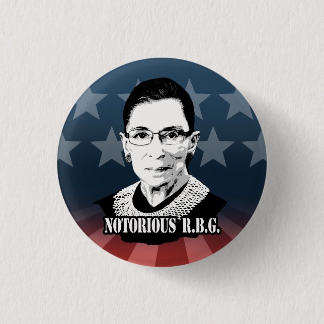 Notorische R.B.G. - Ruth Bader Ginsburg Button (Vorderseite)