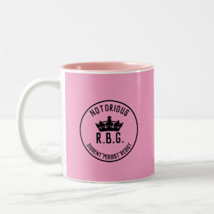 Notorische RBG Dissent Persist Resist Pink Zweifarbige Tasse