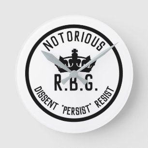 Notorisches RBG-Dissent Persist-Residenz Runde Wanduhr