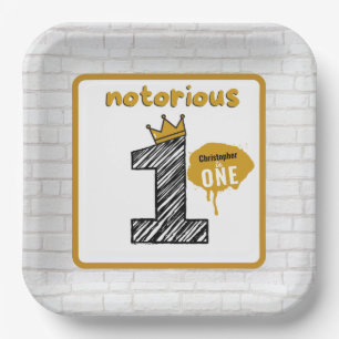 Notorous One Retro 90's Hip Hop 1. Geburtstag Pa Pappteller