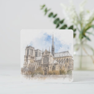 Notre Dame Aquarell, Paris Kathedrale Kunstkarte