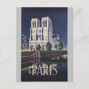 Notre Dame Cathedral Paris - Frankreich Vintag Postkarte