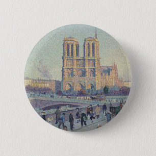 Notre Dame Cathedral Paris - Klassische Malerei Button