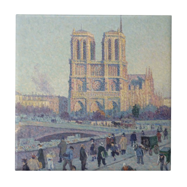Notre Dame Cathedral Paris - Klassische Malerei Fliese (Vorderseite)