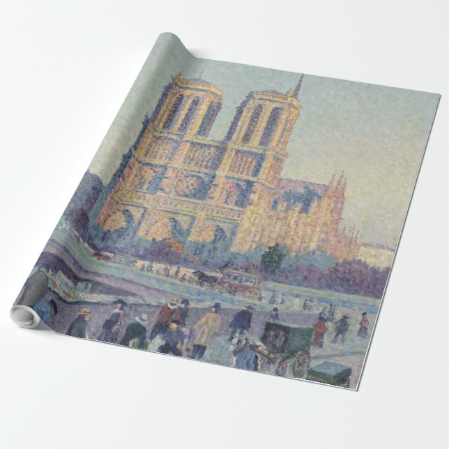 Notre Dame Cathedral Paris - Klassische Malerei Geschenkpapier (Ungerollt)