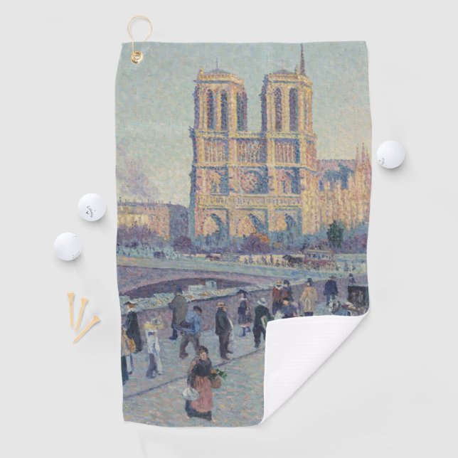 Notre Dame Cathedral Paris - Klassische Malerei Golfhandtuch (Insitu)