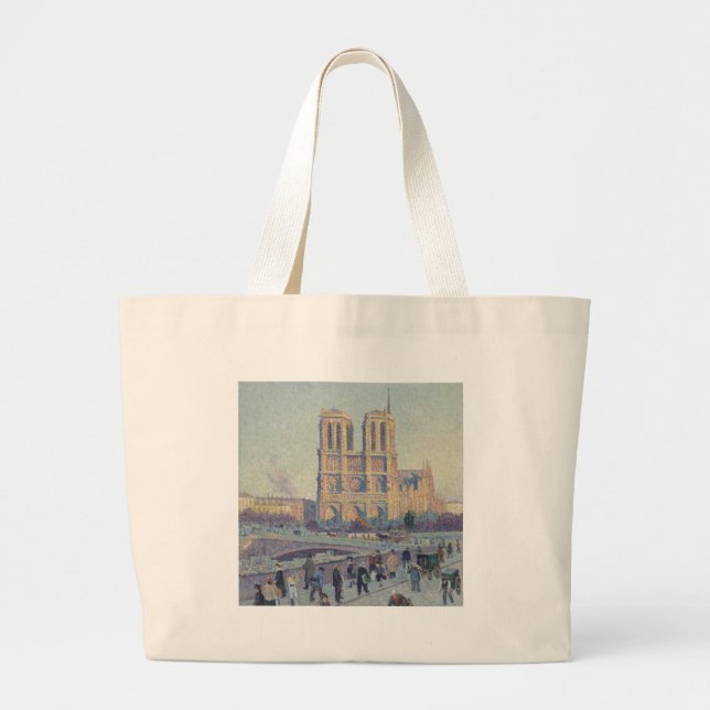Notre Dame Cathedral Paris - Klassische Malerei Jumbo Stoffbeutel (Vorne)