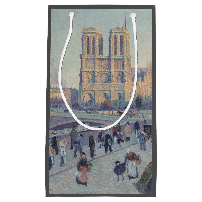 Notre Dame Cathedral Paris - Klassische Malerei Kleine Geschenktüte (Vorderseite)