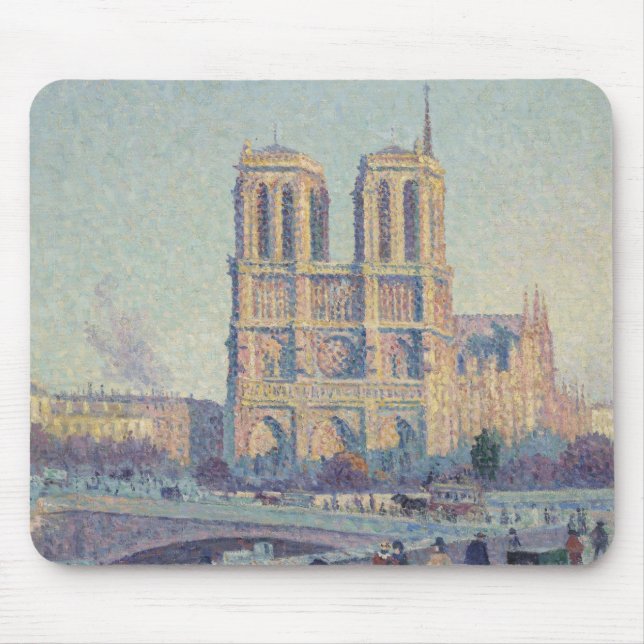Notre Dame Cathedral Paris - Klassische Malerei Mousepad (Vorne)