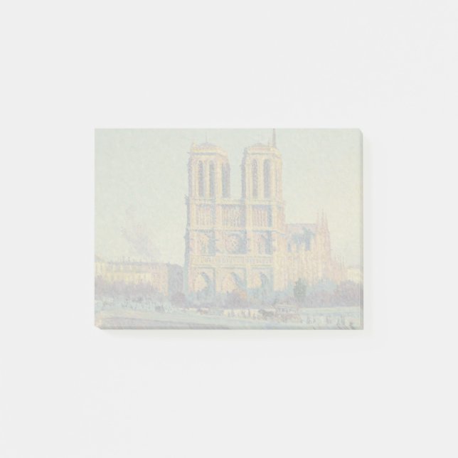 Notre Dame Cathedral Paris - Klassische Malerei Post-it Klebezettel (Vorderseite)