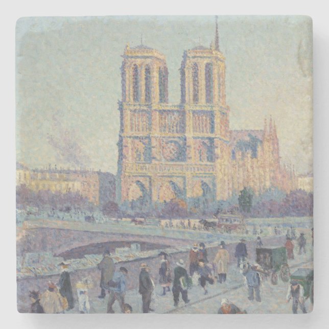 Notre Dame Cathedral Paris - Klassische Malerei Steinuntersetzer (Vorderseite)