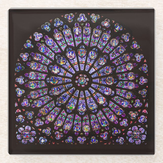 Notre Dame Cathedral Paris Rose Window Glasuntersetzer (Vorderseite)