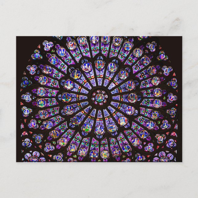 Notre Dame Cathedral Paris Rose Window Postkarte (Vorderseite)