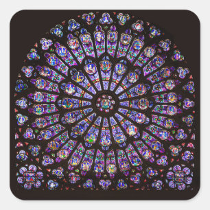 Notre Dame Cathedral Paris Rose Window Quadratischer Aufkleber