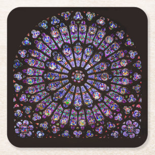 Notre Dame Cathedral Paris Rose Window Rechteckiger Pappuntersetzer