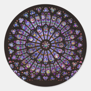 Notre Dame Cathedral Paris Rose Window Runder Aufkleber