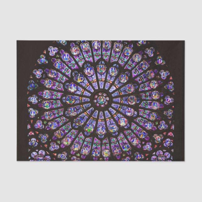 Notre Dame Cathedral Paris Rose Window Seidenpapier (Vorderseite)