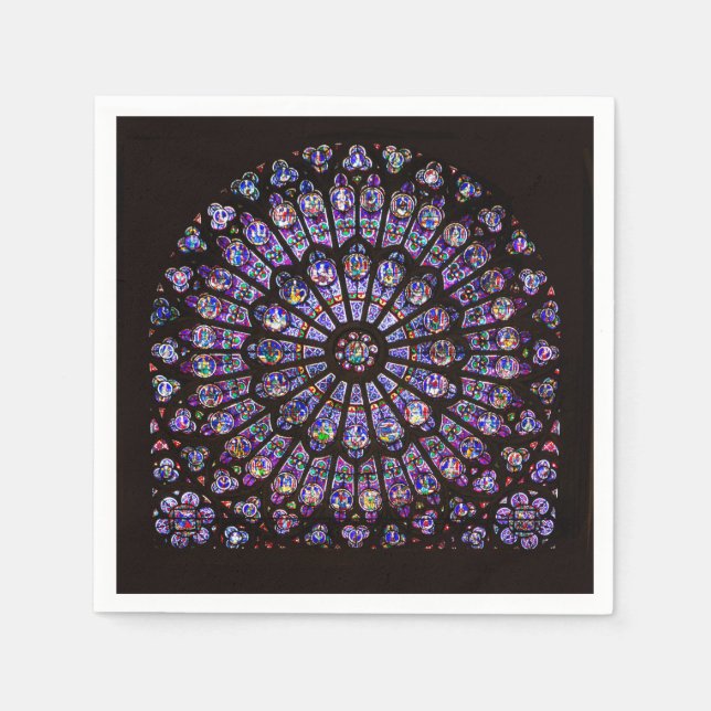 Notre Dame Cathedral Paris Rose Window Serviette (Vorderseite)