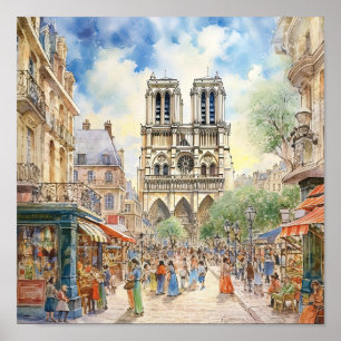 Notre Dame Cathedral Pariser Szene Kunst Poster