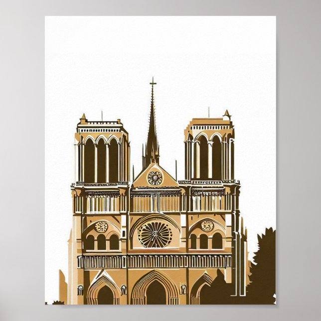 Notre Dame Cathedral Spier, Paris Frankreich Poster (Vorne)